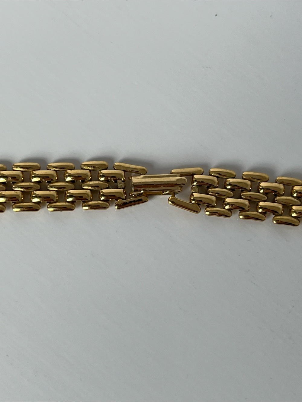 Vintage Trifari Gold Tone White faux Stone Statement Woven Chain Necklace Choker - Picture 6 of 11